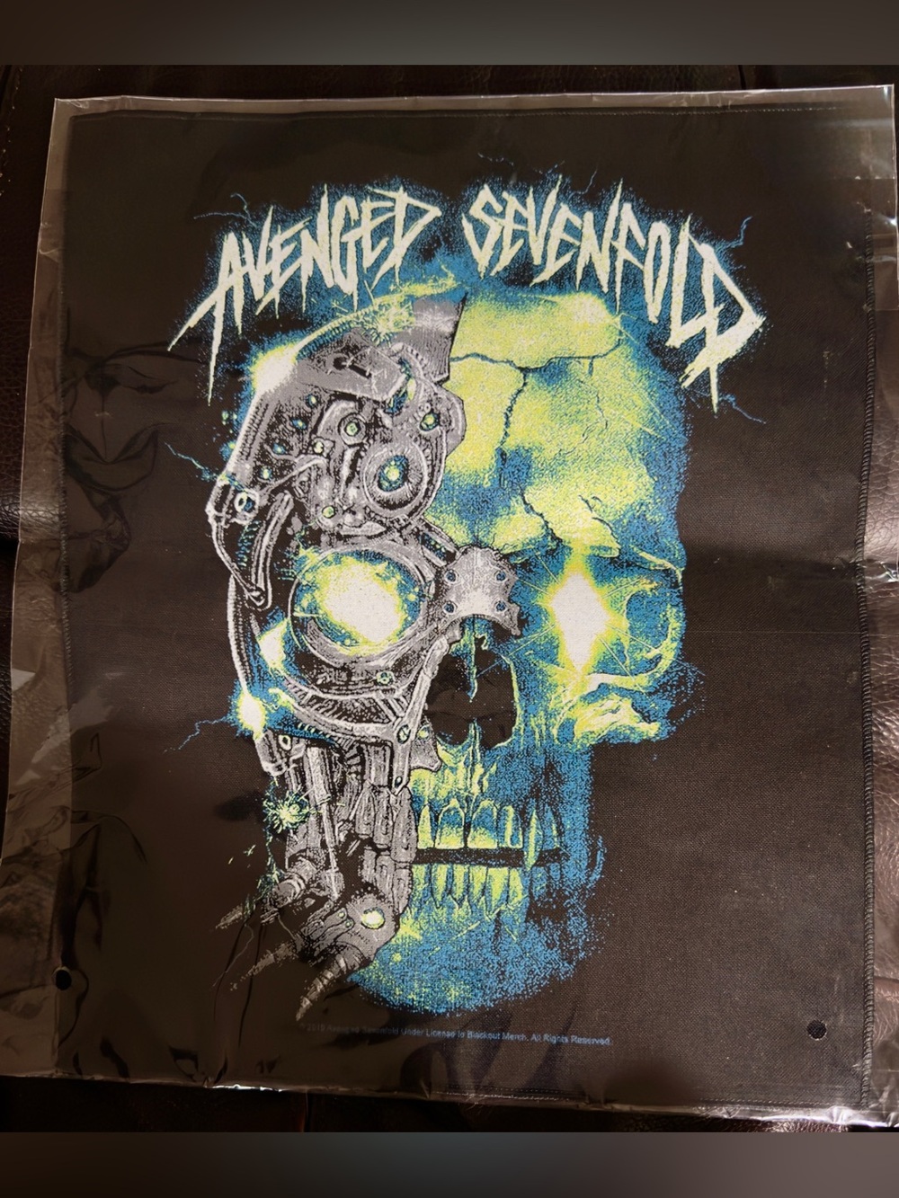 Avenged Sevenfold Neon Skull Back Patch - Black fits on Adult Denim Jacket